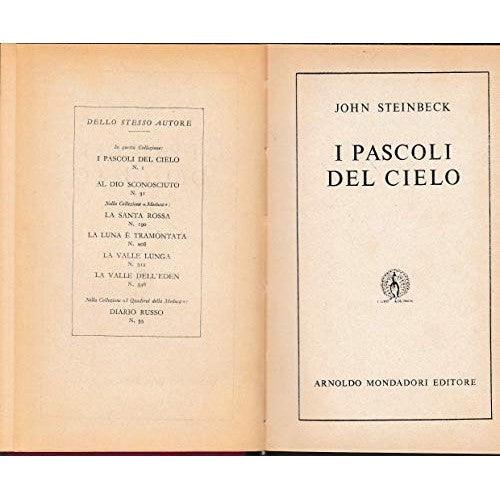 Libro - I Pascoli Del Cielo Di John Steinbeck 1° Ed 1965 Oscar Mond