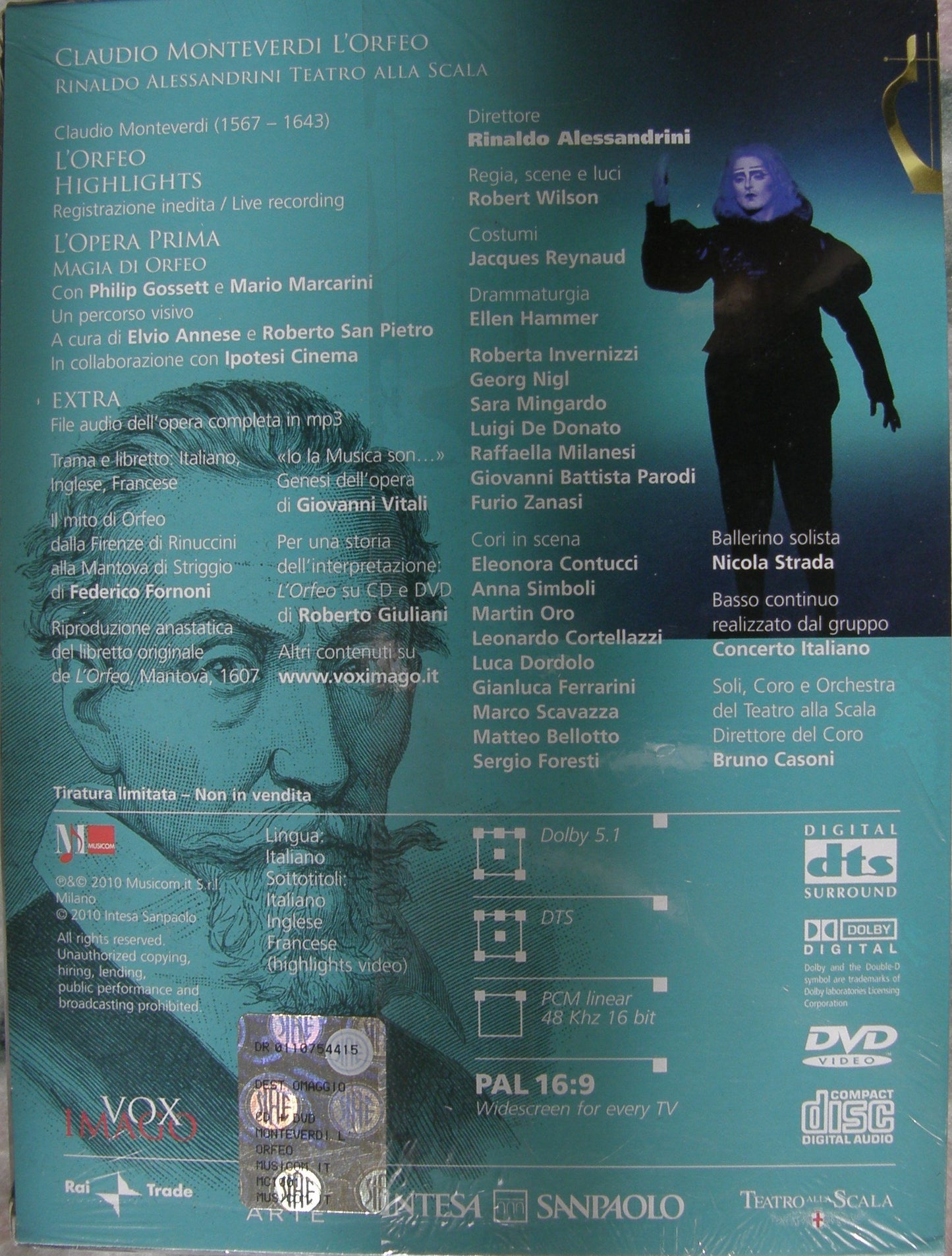Libro - Claudio Monteverdi - L ORFEO - dir. Rinaldo Alessandrini - (DVD + CD) - Teatro a - Rinaldo Alessandrini Teatro alla Scala
