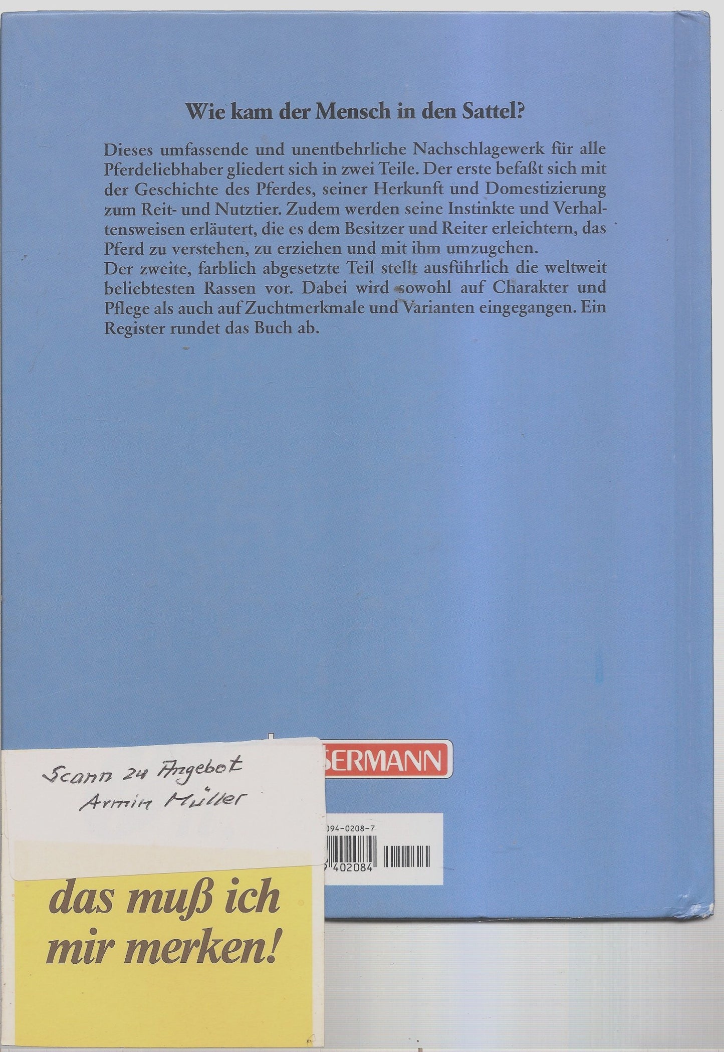 Bassermann Handbuch Pferde. Rassen, Haltung, Pflege by McBane, Susan; Douglas...