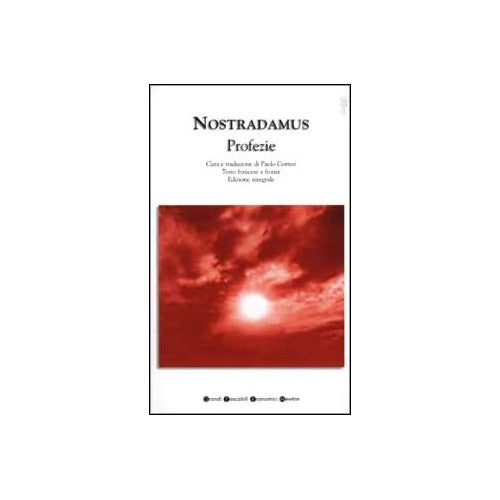 Book - Prophecies. Opposite French text - Nostradamus