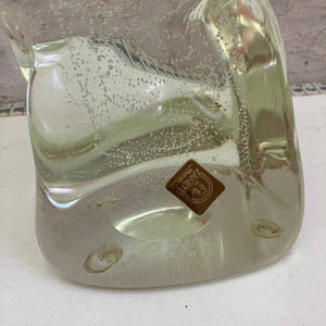 Scultura vetro GUFO con bolle di ZANETTI LUCIO Murano anni 80