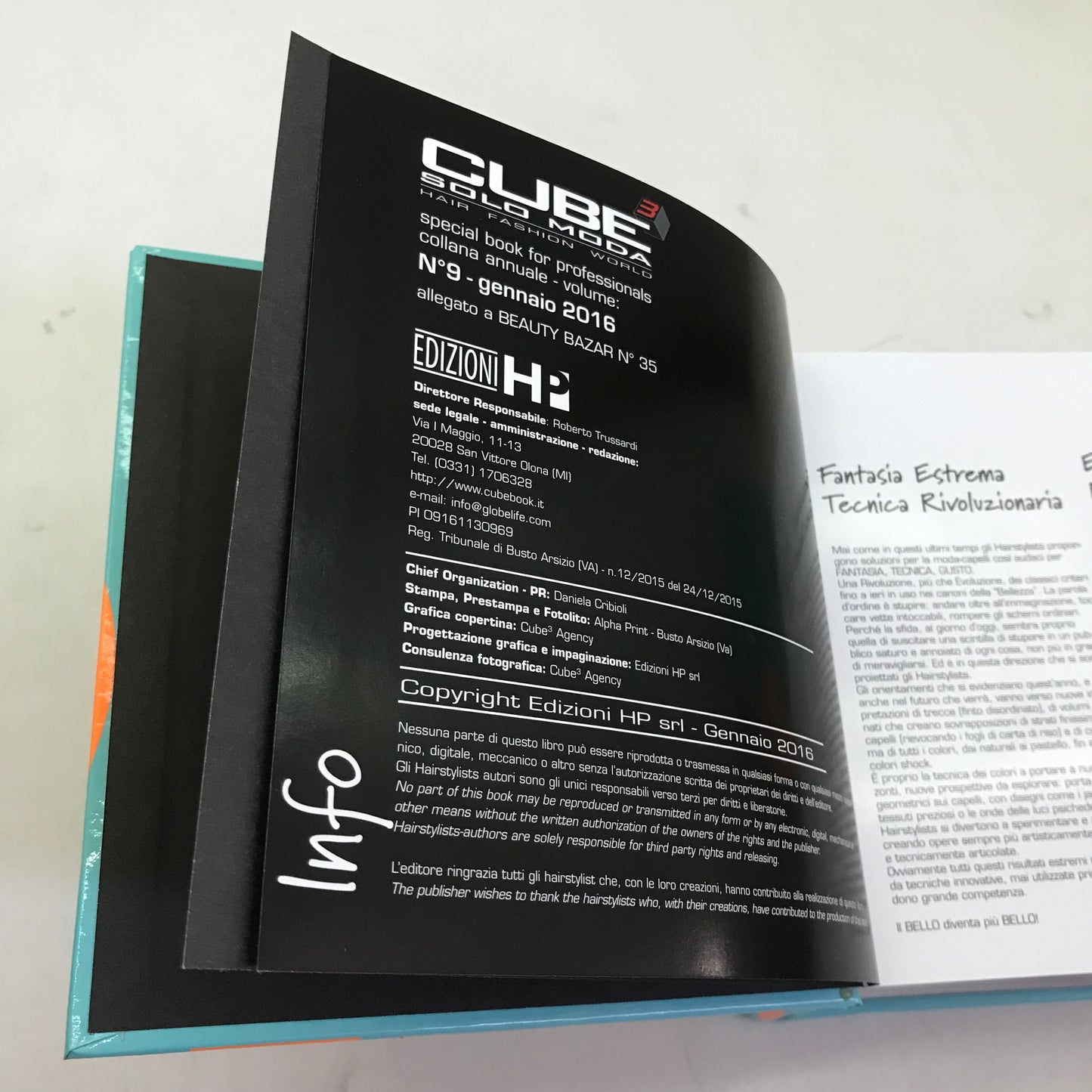 Libro Catalogo CUBE 9 solo moda Edizioni HP 2016 foto acconciature parrucchiere