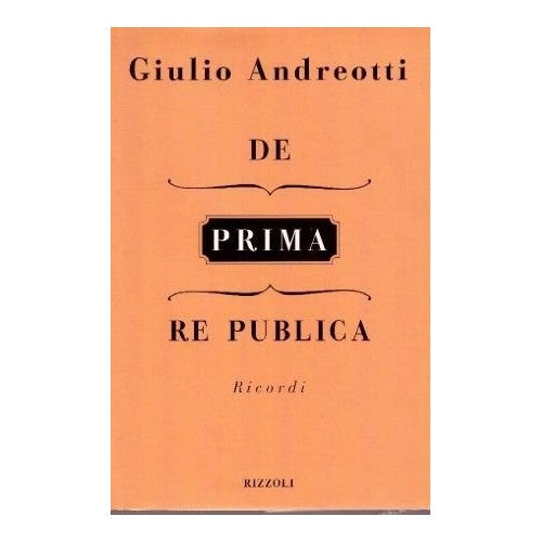Book - De Prima Re Publica. Memories.