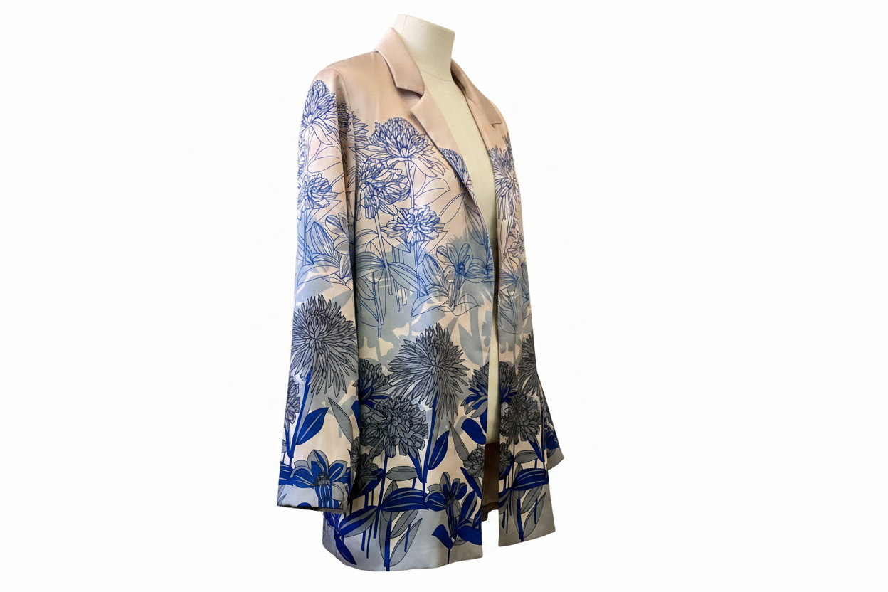 Giacca Donna Persona Marina Rinaldi – Fantasia Floreale Blu – Tg. 44
