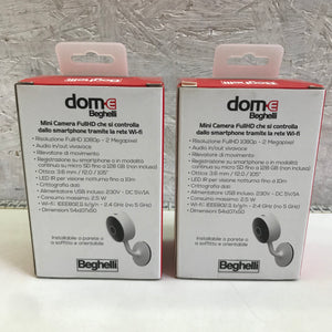 Webcam BEGHELLI mod. DOM-E 2 pezzi minicamera sorveglianza full HD 1080p Wi-fi