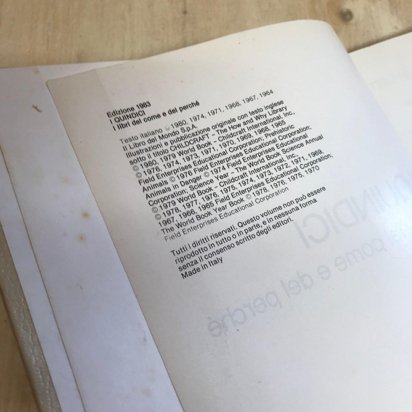 Libro I QUINDICI Libri del come e del perché 1983 volume 14 Fare e costruire