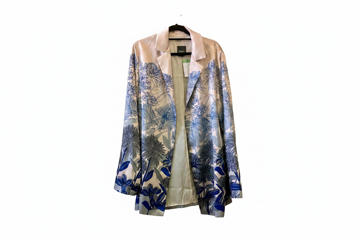 Giacca Donna Persona Marina Rinaldi – Fantasia Floreale Blu – Tg. 44