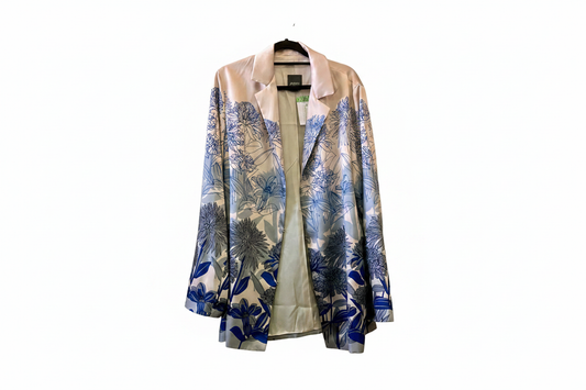 Giacca Donna Persona Marina Rinaldi – Fantasia Floreale Blu – Tg. 44