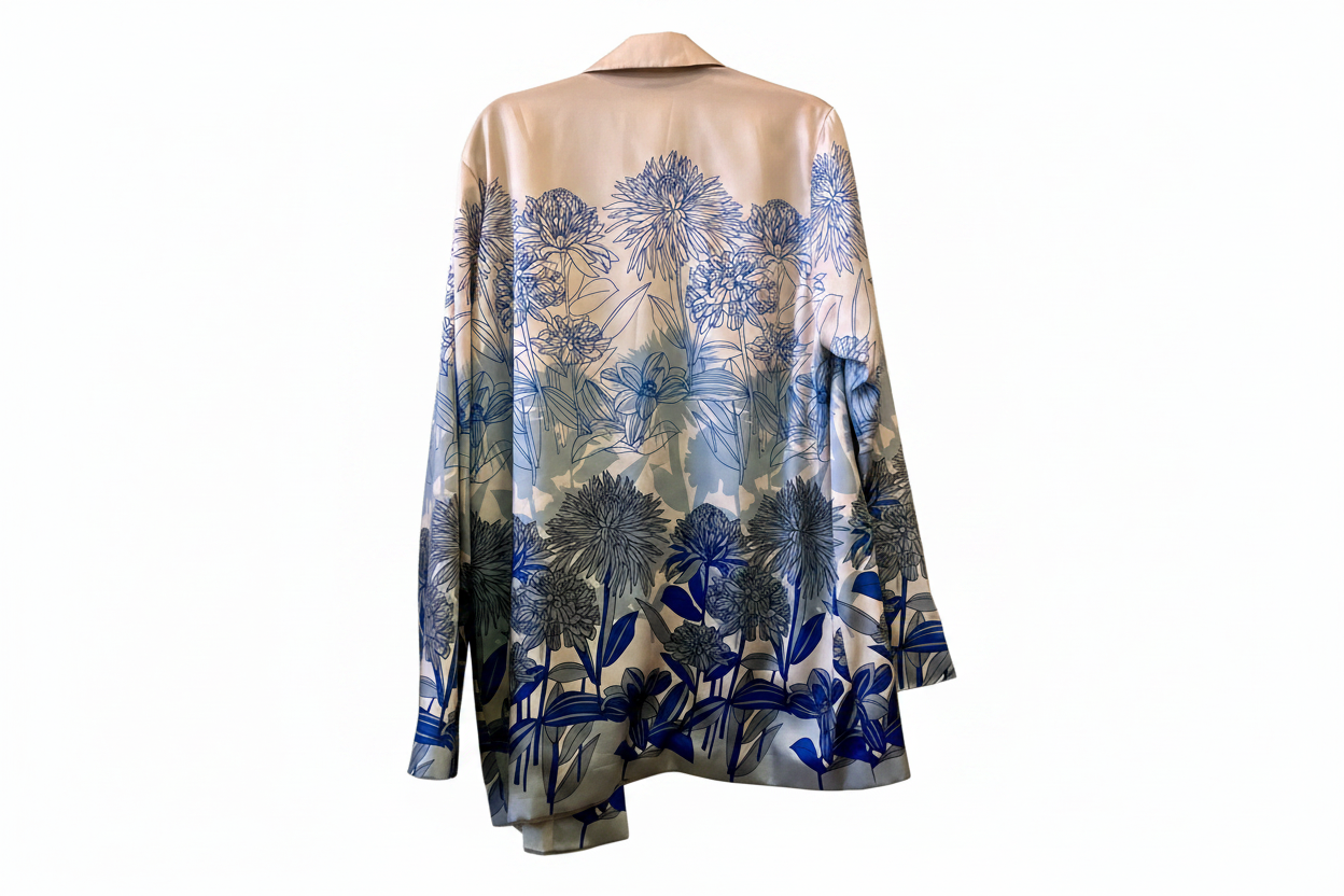 Giacca Donna Persona Marina Rinaldi – Fantasia Floreale Blu – Tg. 44