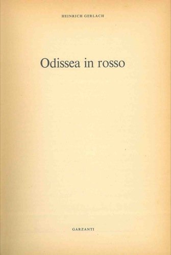 Libro - Odissea in rosso. - Gerlach Heinrich