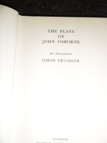 Libro - Plays of John Osborne: An Assessment - Trussler, Simon