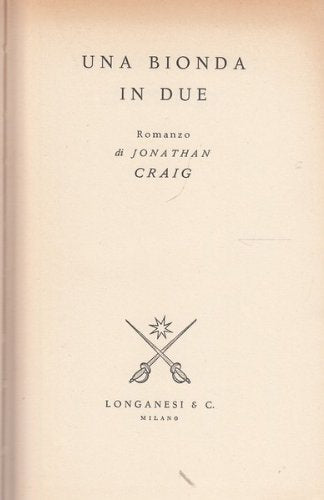 Libro - Una bionda in due - Jonathan Craig