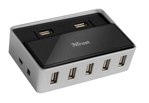 Trust SliZe 7-Port USB 2.0 Hub 480 Mbit/s Nero, Argento