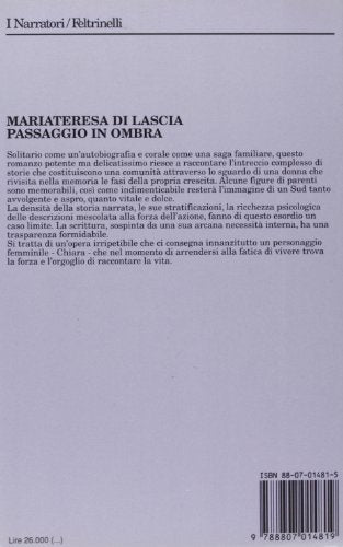 Libro - Passaggio in ombra - Di Lascia, Mariateresa