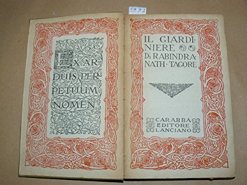 Libro - Il giardiniere. Traduzione e introduzione di M. Sest - TAGORE Rabindranath.