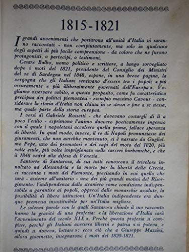 Libro - I grandi fatti che portarono all’Unità: antologia. - - Dore Grazia (a cura)