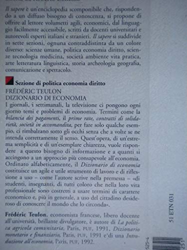 Libro - Dizionario di economia - Teulon, Frederic