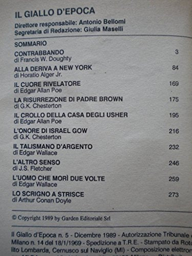 Libro - IL GIALLO D'EPOCA N.5 ( 10 RACCONTI) GARDEN EDITORIALE 1989 - AAVV