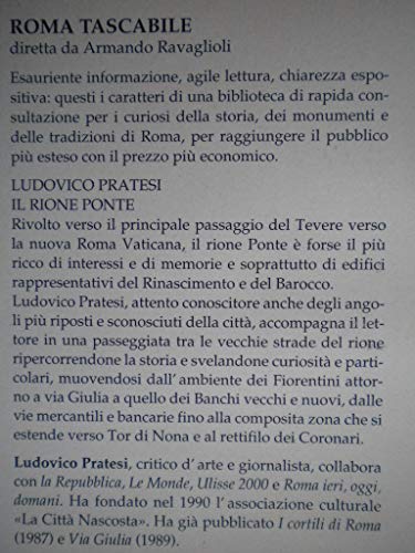 Libro - Il rione Ponte - Pratesi, Ludovico