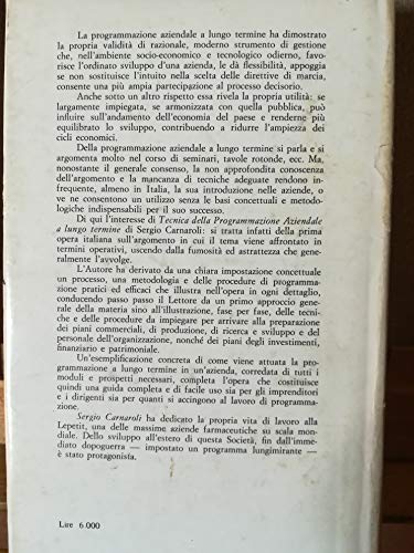 Libro - Tecnica della programmazione aziendale a lungo termine - S. Carnaroli