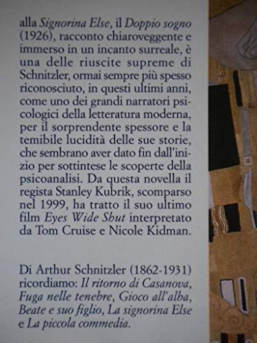 Libro - Doppio sogno - SCHNITZLER, Arthur (Vienna 1862-1931) - SCHNITZLER, Arthur (Vienna 1862-1931)