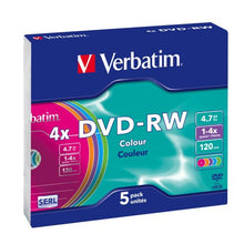 Carica l&#39;immagine nel visualizzatore di Gallery, Verbatim DVD-RW 4.7GB - Confezione da 5