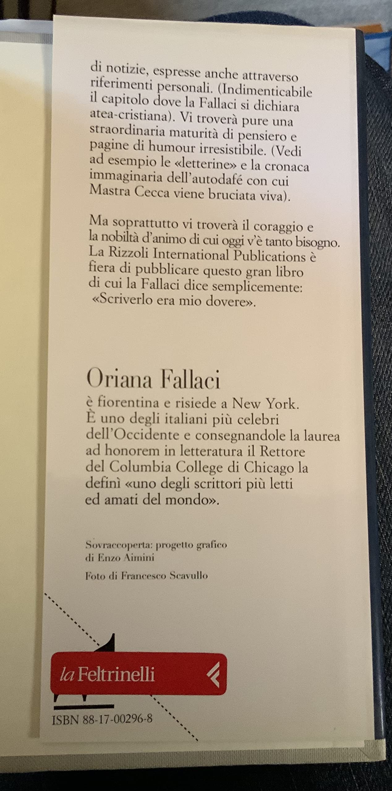 Libro - La forza della ragione - Fallaci, Oriana