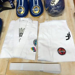 Completo Taekwondo NI-KKO ITF Tg. M dobok primo guantoni casco calzari paratibia