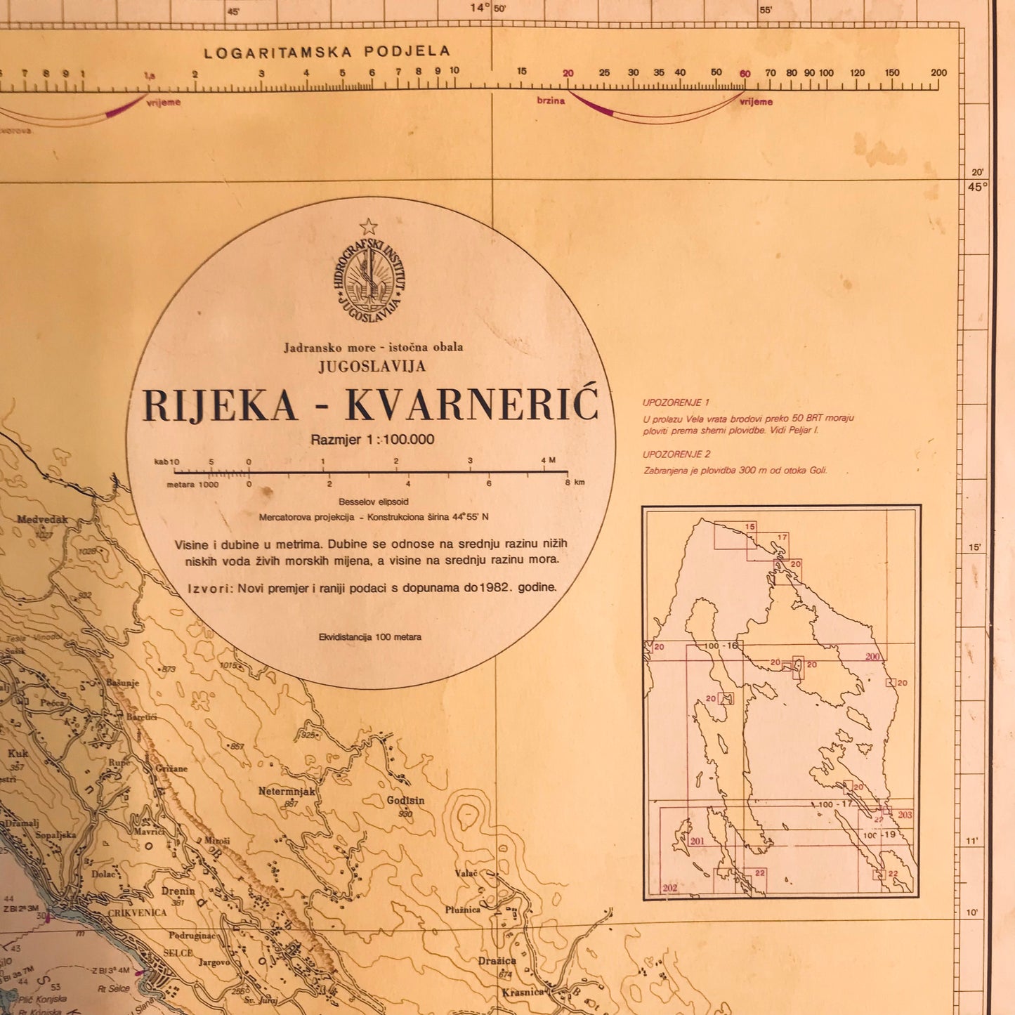 Libro - Carta nautica - Hrvatska RIJEKA KVARNERIC Croazia 100-18 198