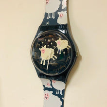 Load image into Gallery viewer, Swatch wall clock MAXI blue Swiss 1994 Sweet dreams Sweet dreams sheep