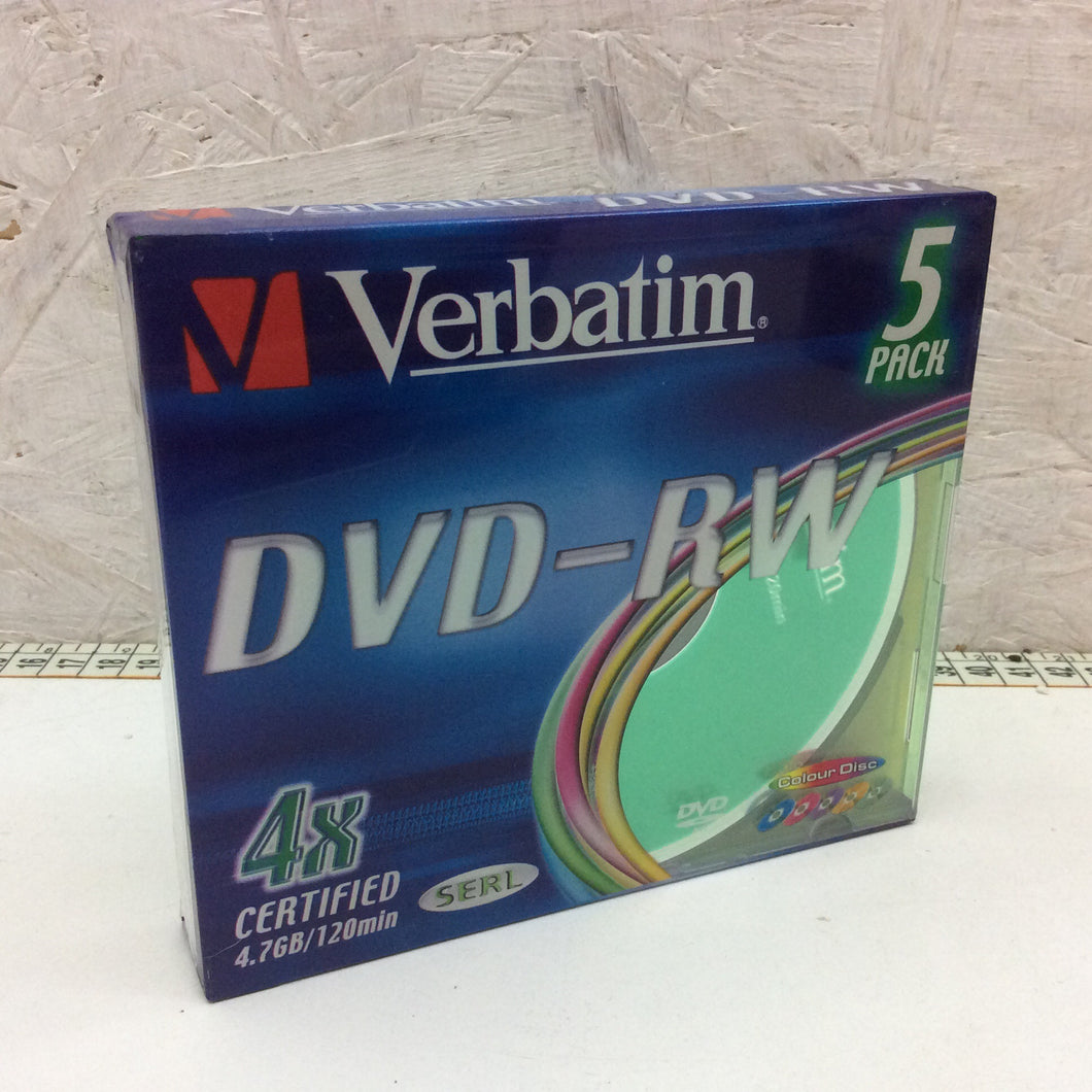 Confezione da 5 DVD-RW 4.7GB Verbatim