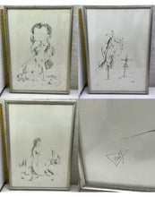 Load image into Gallery viewer, Lot of drawings ALBERTO TREVISAN Venetian surrealist watercolorist 3 paintings