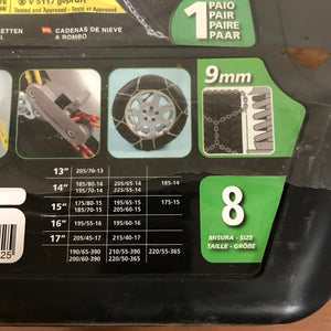 Snow chains for cars LAMPA 16072 R-9 mm group 8 size