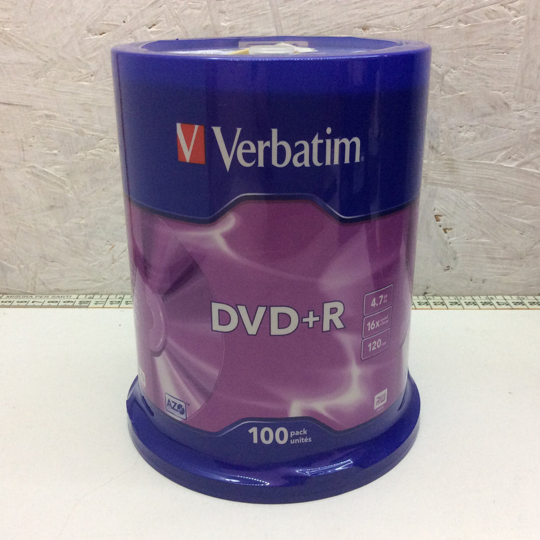 Confezione da 100 DVD+R 4,7GB VERBATIM 16x