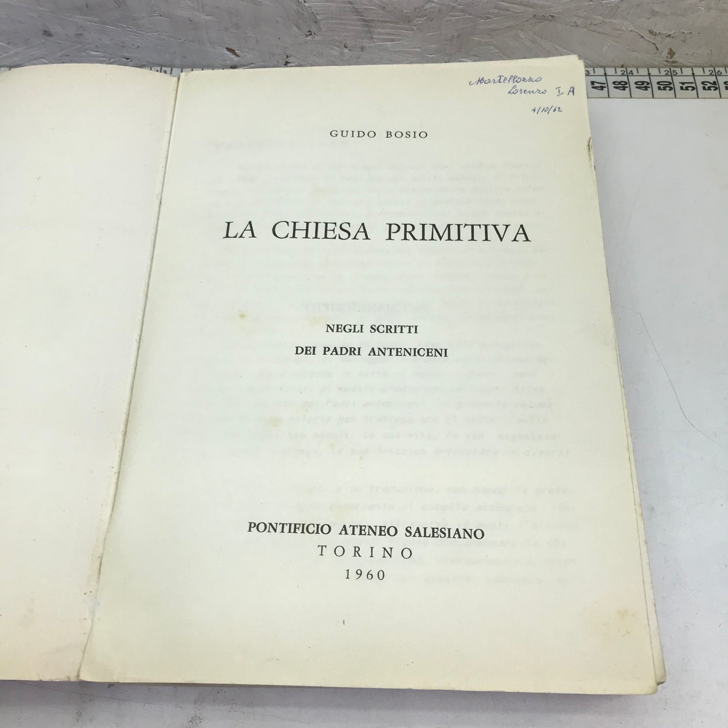 Libro - La chiesa primitiva Vol. 1 Negli scritti dei Padri Anteniceni Bosio 1960