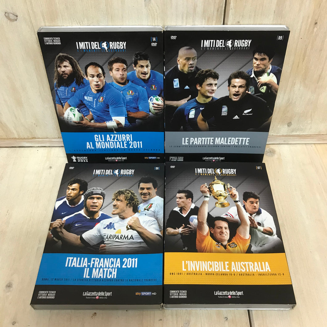 Lot DVD series The myths of Rugby 4 discs 7 8 9 14 Gazzetta dello sport