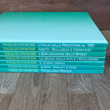 Carica l&#39;immagine nel visualizzatore di Gallery, Raccolta libri VOGLIA DI CONOSCERE DeAgostini 1999 - 7 volumi
