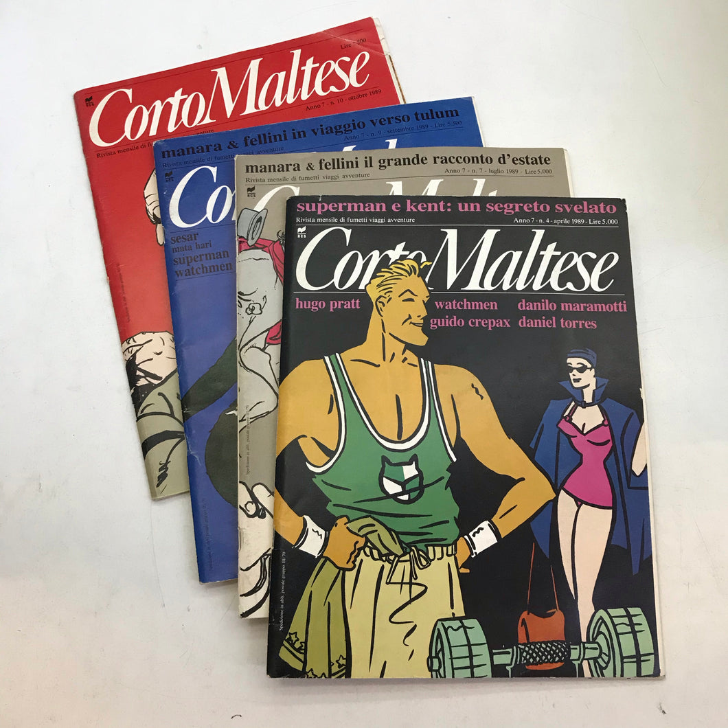 Book - Comic lot CORTO MALTESE year 7 1989 numbers 4 7 9 10