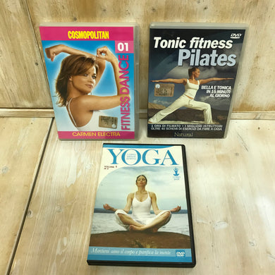 Lotto DVD Yoga Fitness dance pilates 3 dischi