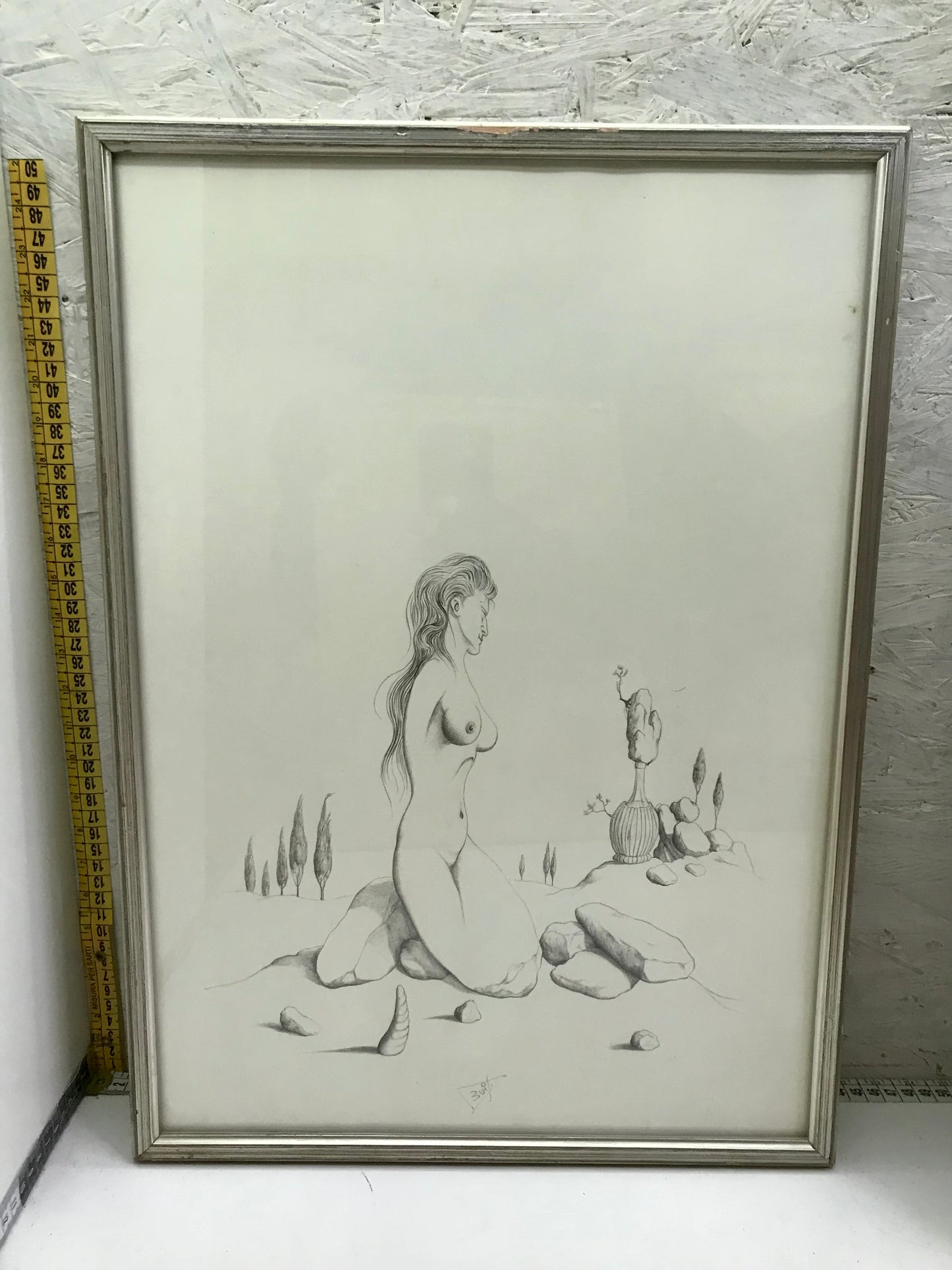 Lotto disegni ALBERTO TREVISAN acquerellista surrealista veneziano 3 quadri