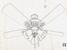 Carica l&#39;immagine nel visualizzatore di Gallery, Lampada ventilatore da soffitto PERENZ 7061 bianco-cromo 5 pale 130cm 4 luci e27