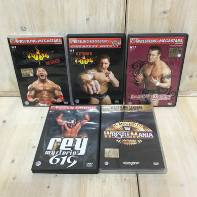 Lot DVD series Wrestling Megastars Batista Rey Mysterio 5 discs Wrestlemania
