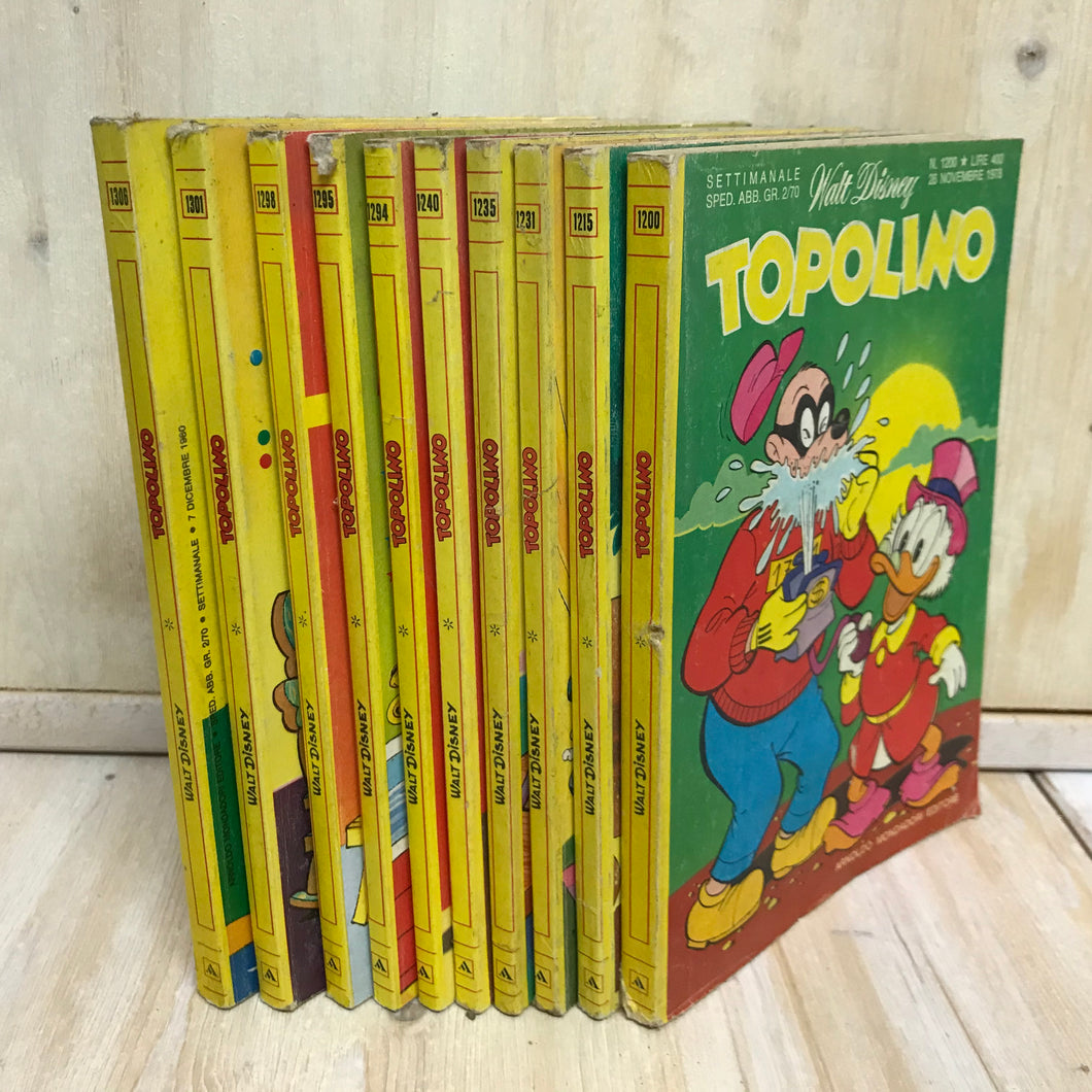 Lot of TOPOLINO comics 10 non-continuous issues range 1200