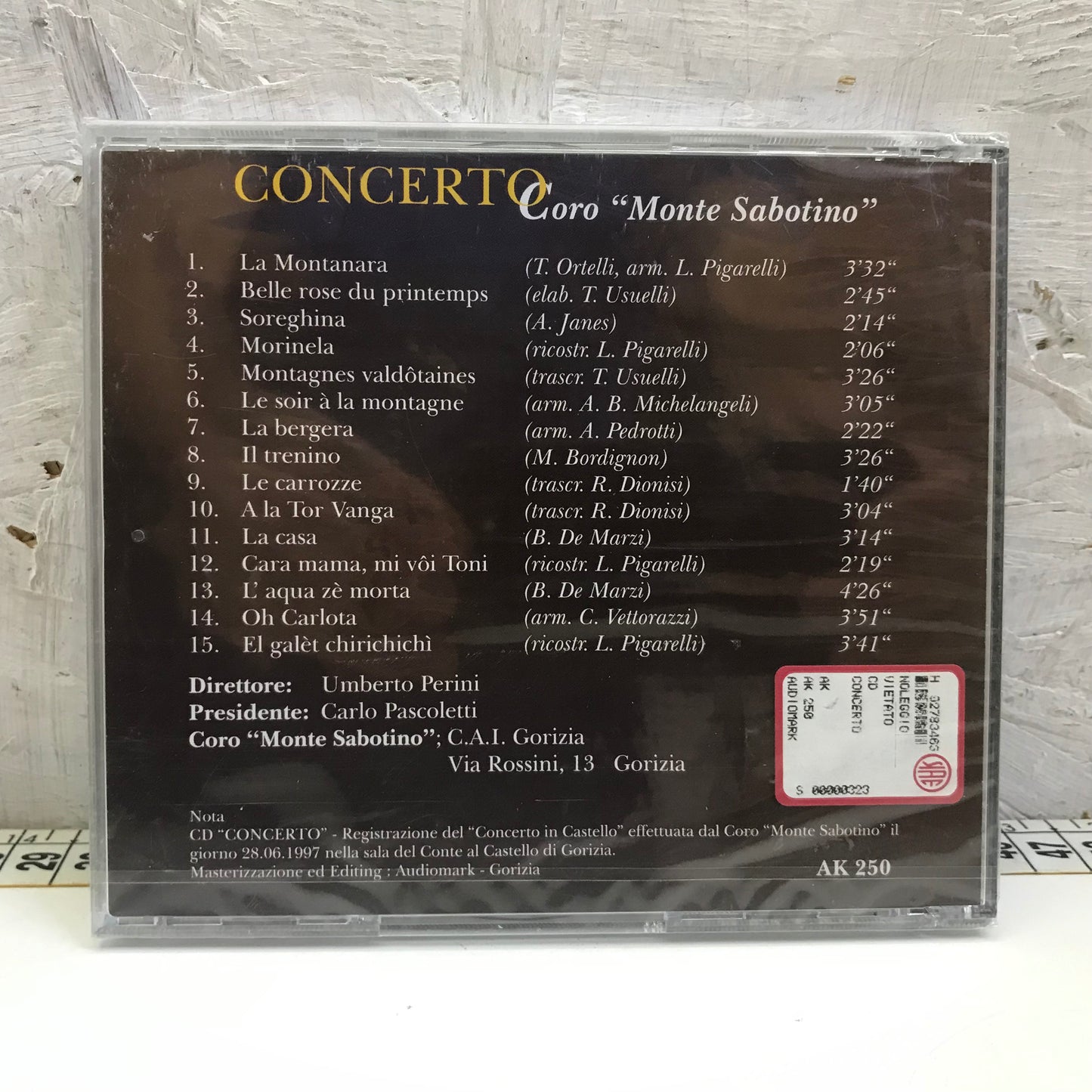CD - Concerto coro “Monte sabotino” Umberto Perini