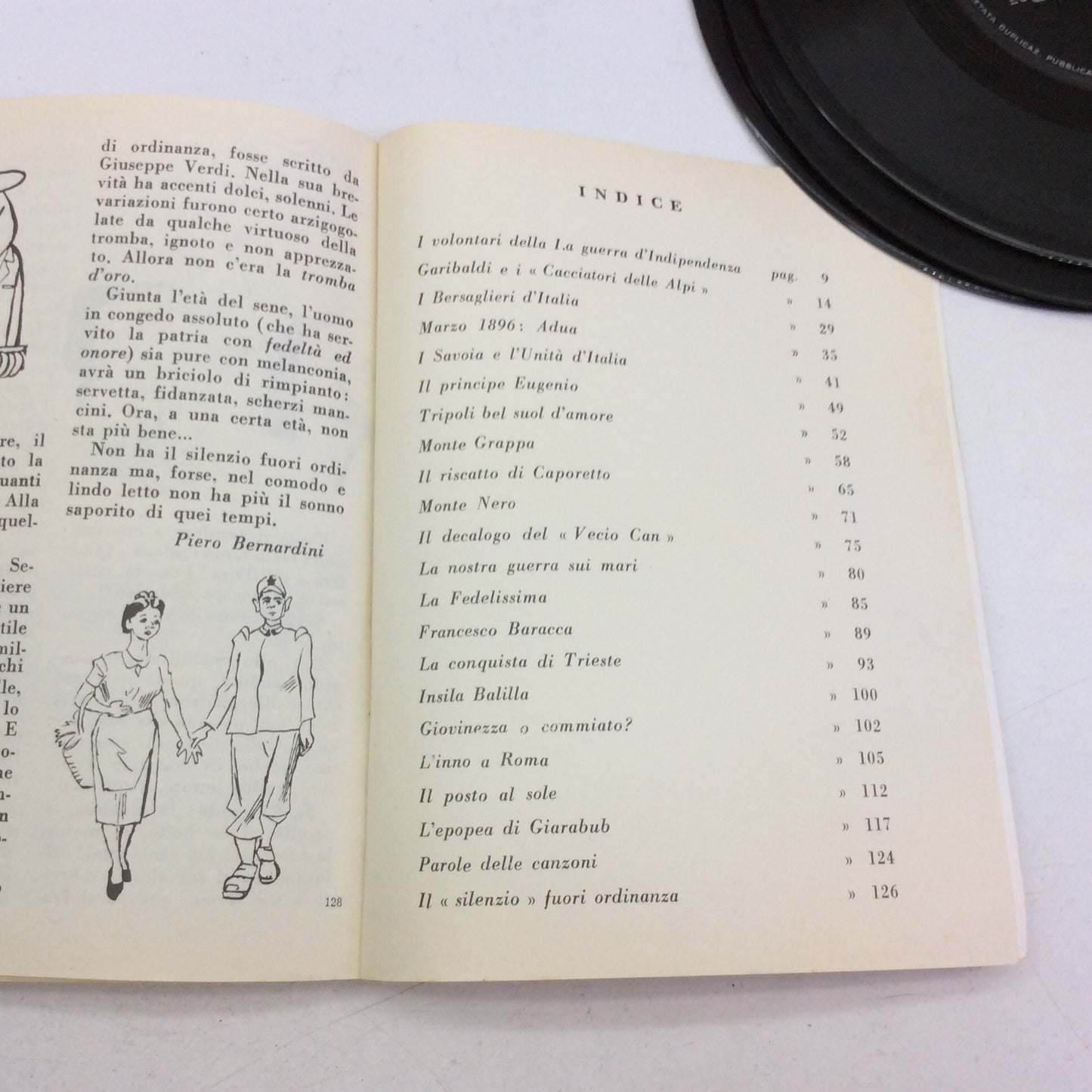 Vinili 45 giri CANTI DELLA PATRIA + libro STORIA D’ITALIA ATTRAVERSO GL’INNI POP